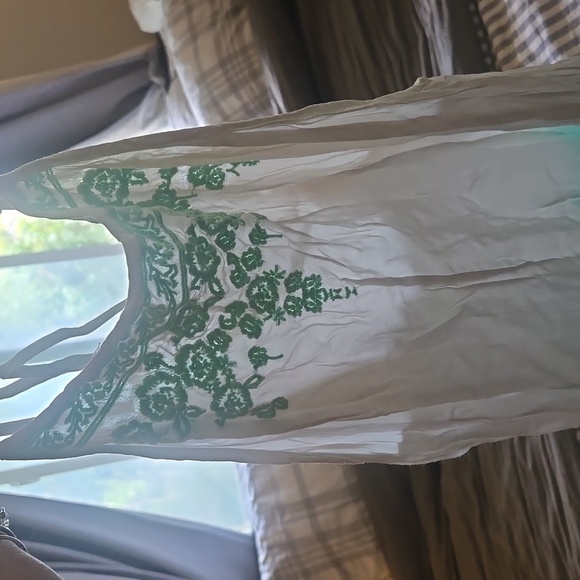 Altar'd State White and Green Embroidered Dress - Picture 4 of 4